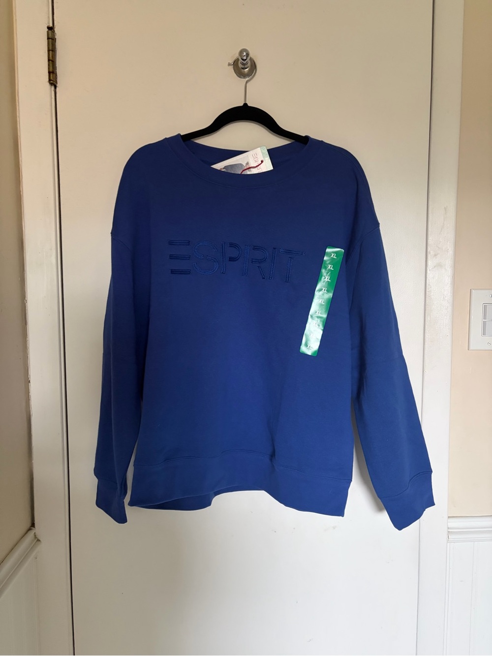 Esprit Blue Embroidered Logo Crewneck Sweatshirt